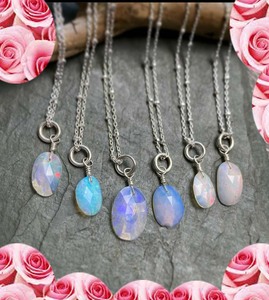 สร้อยคอเงินตั้งกรอบโอปอลเอธิโอเปียวินเทจสำหรับเป็นของขวัญแต่งงานและการรักษา - Product Image 4