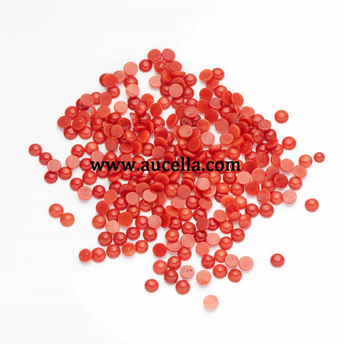 Top Qualité Naturel Corail Rouge De Méditerranée Forme Ronde Cabochon Taille mm 4