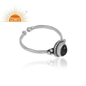 Anillo de piedras preciosas de rutilo negro Natural, joyería oxidada de diseño de Plata de Ley 925, joyería al por mayor - Product Image 2