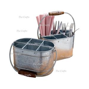 Porte-couverts galvanisé avec poignée pour dessus de table et ustensiles de cuisine Porte-couverts galvanisé au meilleur prix - Product Image 4