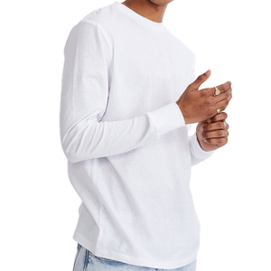 T-shirt à manches longues pour homme de haute qualité OEM, impression sérigraphique personnalisée, tissu en coton pur, vente en gros - Product Image 5