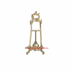 Luxury Gold Brass Embossed Handmade Made India Easel Stand Hot Selling and High Quality Direct Indian Factory Sale