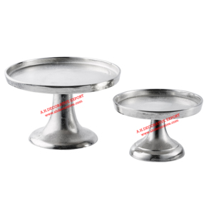 Soportes de pastel de Pedestal de Metal niquelado de lujo con Base redonda Soporte de plato de pastel de lujo para decoración de fiesta de cumpleaños - Product Image 6