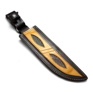 Funda de cuero texturizado de grano rico OEM de Venta caliente de alta calidad para cuchillos Bowie de hoja fija - Product Image 1
