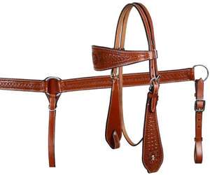 Y&Z - Juego de Arreos para Caballo de Cuero Genuino, Cómodo, Estilo Western, con Collarín y Riendas - Precio al por Mayor - Product Image 1