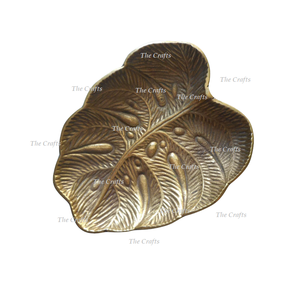 Plateau de service en forme de feuille en aluminium couleur or Qualité supérieure Taille personnalisée Hotelware Plateau de service en forme de feuille - Product Image 4