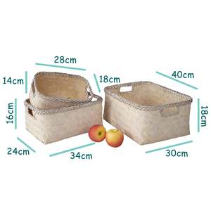 Cesta de almacenamiento tejida de bambú anidada, organizador decorativo, hecho en Vietnam - Product Image 3