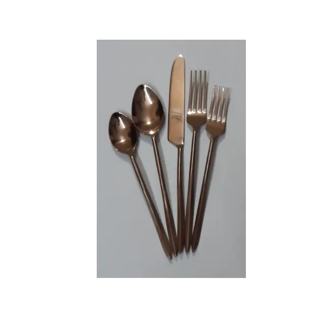 Stainless Steel Golden Cutlery Set 4 pieces Pieces Luxurious Spoons & Forks Dessert Spoon Dessert Fork Tea Spoon Gold