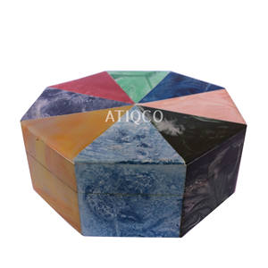 Meilleure vente de boîte élégante en bois MDF multicolore attrayant stockage de caramel émaillé moderne pour la décoration intérieure - Product Image 4