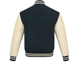 Vestes d'université de haute qualité pour hommes en laine et en cuir coupe-vent respirant Stand Hip Hop broderie de logo personnalisé coupe ample - Product Image 3