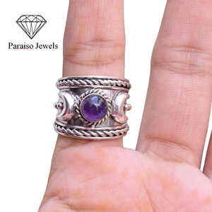 Amethyst Natural Gemstone Classic Party 925 Sterling Silver <b>Statement</b> <b>Ring</b> Handmade Jewelry <b>for</b> <b>Women</b> - Product Image 1