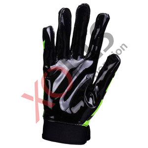 Guantes receptores de fútbol americano con líneas rojas y negras Técnicas impresas transpirables Tallas grandes Palma adhesiva en negro y rojo - Product Image 6