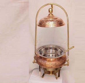 Plato de frotamiento de latón único elegante de la India hecho a mano redondo cobre Metal alimentado por gas para entretener - Product Image 4