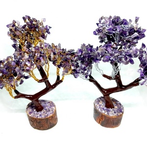 300 perles améthyste pierres précieuses arbre cristaux naturels décorations pour Chakra guérison et bureau décor à la maison avec Agate Quartz - Product Image 3