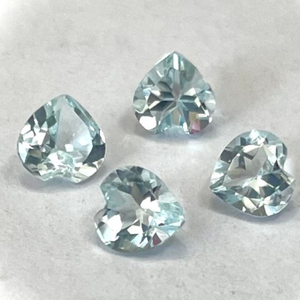Topacio azul cielo Natural tallado en corazón, 4mm a 8mm, calidad AAA - Product Image 1