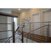 Rampe d'escalier d'intérieur kits avec montage sur le dessus en acier inoxydable barre de garde-corps