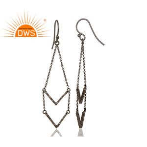 Boucles d'oreilles noires pour femmes, parfait pour mariage, 925, vente en gros de bijoux - Product Image 3