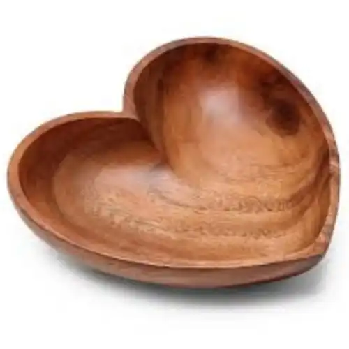 الزخرفية القلب وعاء خشبي خشبية العجين عاء الجملة البسيطة الصغيرة الجملة من الهند تاجر الجملة الصانع من الهند