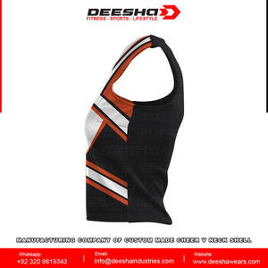 Tenues de pom-pom girl unisexes pour adultes, conception personnalisée OEM, sublimation, manches longues, col en V, justaucorps 100% polyester 220g, sur mesure - Product Image 4