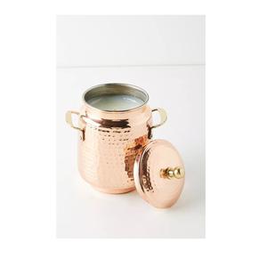 Récipient de bougie en cuivre élégant en forme de verre en cuivre fini avec poignée, parfait pour les bocaux à bougies élégants - Product Image 2