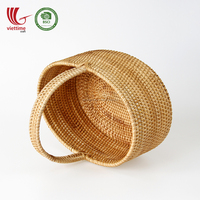 Panier de pique-nique tissé en rotin, panier de rangement à la main, vente en gros
