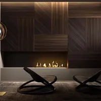 モダンなスタイルの高級木材ストリップ3D外壁リビングルーム用の装飾的な再生竹材パネル