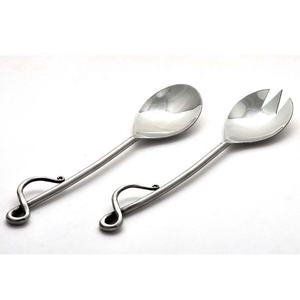 Ensemble d'ustensiles de cuisine, poignée en spirale plaquée argent, ensemble de service à salade, bar à salade, ensemble de couverts à poignée en spirale - Product Image 1