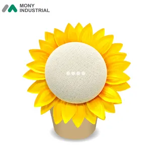 Mini suporte de caixa de som para decoração, formato de flor do sol, fácil instalação, google home, para decoração de casa