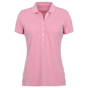 T-shirt rose à manches courtes à col polo pour dames, motif uni, style décontracté, orienté vers l'exportation, Bangladesh, au design personnalisé, vente en gros - Product Image 6