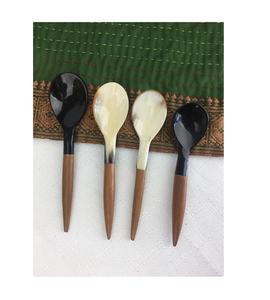 Cuchara de cuerno de búhos para fiesta real, cuchara para servir con mango largo y embalaje artesanal, 3 piezas de color natural - Product Image 5