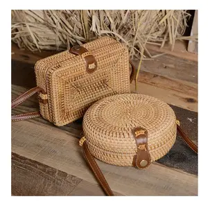 Bolsa de bambú de mimbre para proteger el medio ambiente, bolsa hecha de césped y material respetuoso con el medio ambiente, ws-beryl: + 84392949350