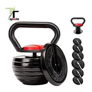 TTSPORTS लोकप्रिय जिम उपकरण सस्ते सेट 18kg Kettlebell प्रतियोगिता संभाल पोर्टेबल वजन पकड़ 40lb समायोज्य Kettlebell