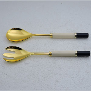 Nouveau design en acier inoxydable avec ustensiles de cuisine de restaurant multifonctionnels plaqués argent Outils à salade faits à la main accessoires de cuisine - Product Image 3