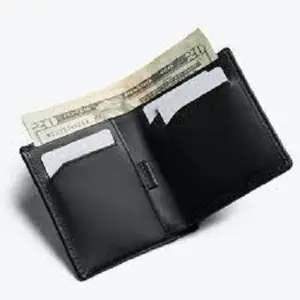 Super Quality Hand Printed Polished Handcrafted folding men leather wallet in black with card holder wholesale exporter