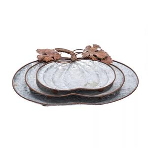 Ensemble de 3 plateaux en métal en forme de citrouille, utilisation de la cuisine à domicile et décoration de Table, plateau de service de Fruits pour le salon - Product Image 5