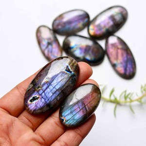 Cabochons extensibles en verre jade, 30 pièces, pendentif de lune, collier cornaline, labradorite, cabine, violet, sans labradorite - Product Image 3