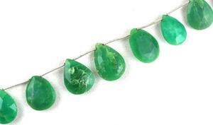 9 Pièces Facettes Poire Forme Briolette Perles Naturel Chrysoprase Gemme Vert pour Faire DIY Bracelet Collier ou Boucle D'oreille - Product Image 4