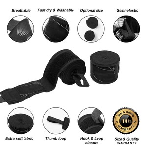 Bandes de boxe personnalisées en coton mélangé durable de 120 pouces et 180 pouces, unisexe, services OEM ODM, taille personnalisée - Product Image 2