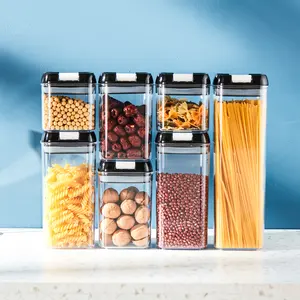 Flip recipiente de armazenamento de alimentos, recipiente selado de silicone para cozinha, fácil de ligar/desligar, para seco conjunto de 7 peças de alimentos