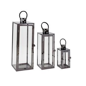 Juego de 2 faroles de diferentes tamaños para interiores y exteriores, farol colgante de alambre de hierro decorativo con mango de cuerda - Product Image 2