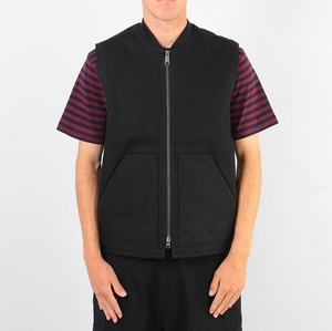 Heavy Canvas <b>Vest</b> <b>Men</b> Quilted Lined <b>Black</b> Sleeveless Winter <b>Vest</b> 100% Cotton Shell Polyester - Product Image 2