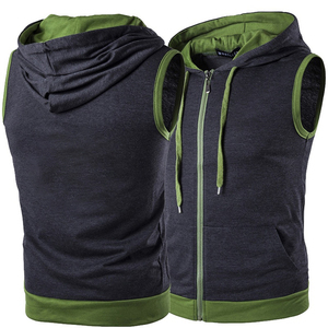 Buena calidad de gruesa de lana sin mangas de los hombres sudaderas con capucha - Product Image 4