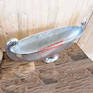 Bol de service en forme de bateau, plateau de Table en aluminium pour décoration de mariage, récipient à fleurs décoratif, finition argentée, offre spéciale - Product Image 2