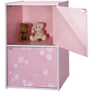 Living room 2-Tier <b>Cabinet</b> with 2-Door in Flower Pattern - Product Image 3
