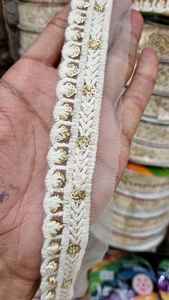 Encajes bordados blancos personalizados, en tamaños grandes, se pueden teñir a medida, a elegir entre colores, de algodón - Product Image 3