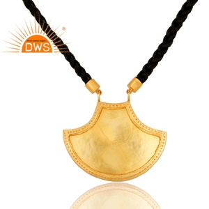 Kundan meena of Jaipur ชุบด้วยเพชร CZ จี้อัญมณีดีไซน์แบบดั้งเดิมสร้อยคอเงินสีดำทำมือทอง925ทันสมัย - Product Image 2