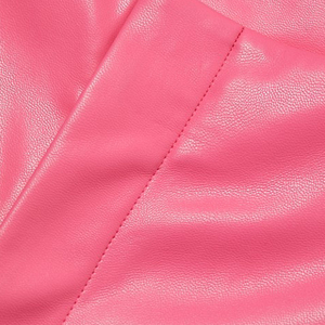 Pantalon de sport rétro en cuir véritable rose pour femme, pour un ajustement élégant et confortable, idéal pour les activités quotidiennes - Product Image 6