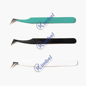 Pince à épiler pour extension de cils tendance en fibre d'acier inoxydable avec poignée en diamant - Product Image 6