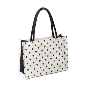 ถุงปอกระเจาอเนกประสงค์แบบนำกลับมาใช้ใหม่ได้กระเป๋าช้อปปิ้งแบบซิปจับพิมพ์สกรีนทำด้วยมือ - Product Image 5