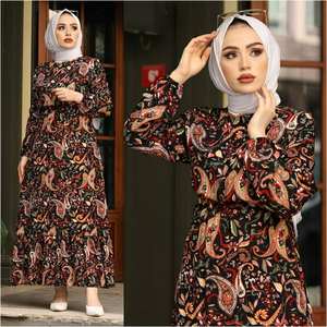 Nouvelle saison femmes robe à motifs ensemble turc islamique vêtements Abaya caftan dubaï arabe musulman islamique mode robes turques - Product Image 3